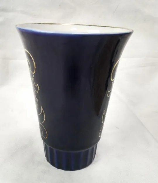 Стакан (чашка) советский кобальтовый с позолотой фарфор Бронница Характеристики