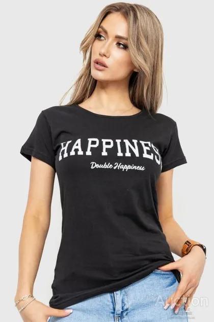фото, Футболка женская с принтом, цвет черный, 221R3063
