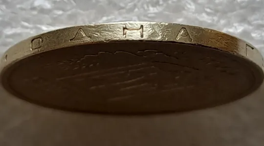 (6514) 1 гривня 2003 викрошки в букві "Н" слова "ОДНА" на гурті (1 гривна 2003 брак викришка) Продаж