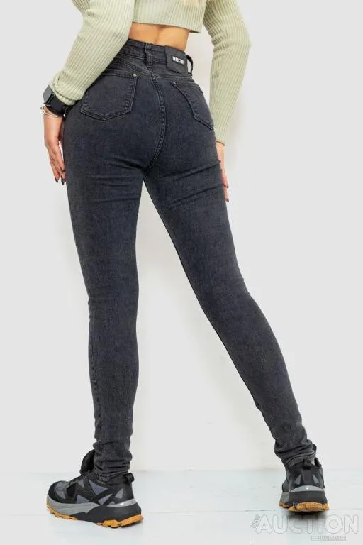 Джинсы женские стрейч на пуговицах, цвет темно-серый, 214R1356 Продаж