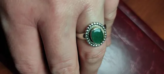 Кольцо женское серебро 925 камень жадеит  bm393 Недорого