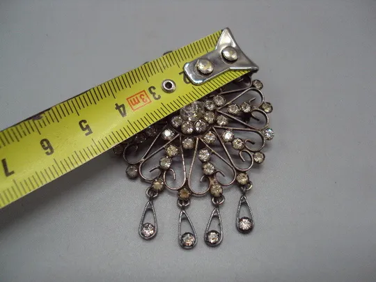 Брошка цветок с висюльками брошь цветочек серебро 875 проба ссср вес 9,15 г высота 5,5 см №15942 З аукціону