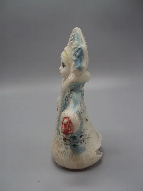 Новогодние украшения игрушка Снегурочка в кокошнике узор цветы под елку пластик 15,5 см №15983 Інтернет-аукціон