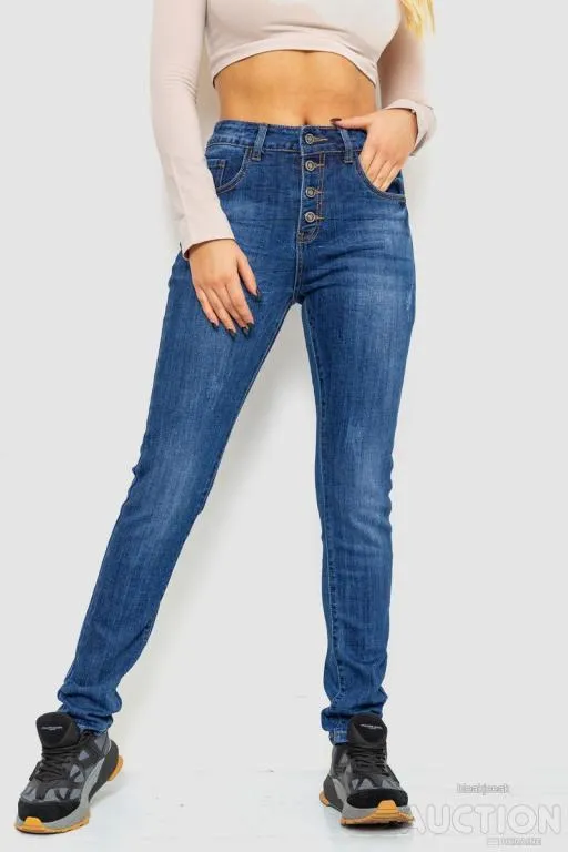 Джинсы женские с потертостями, цвет синий, 214R1417 Ціна