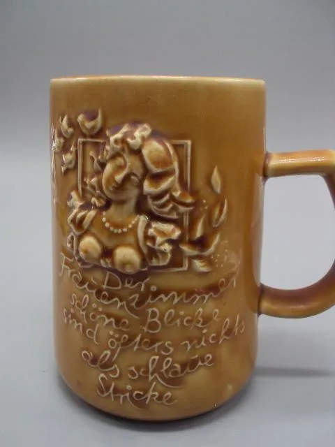 Пивной бокал керамика Германия кружка для пива veb steingut werk torgau 1985 размер 15 х 9,5 см №23 Продаж