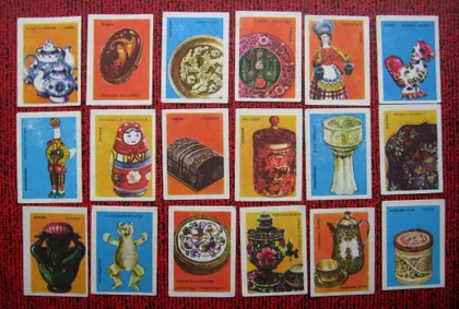 фото, Художественные промыслы  = Сірникові етикетки - Сувенірна серія 1988 р. = СРСР = 18 шт.