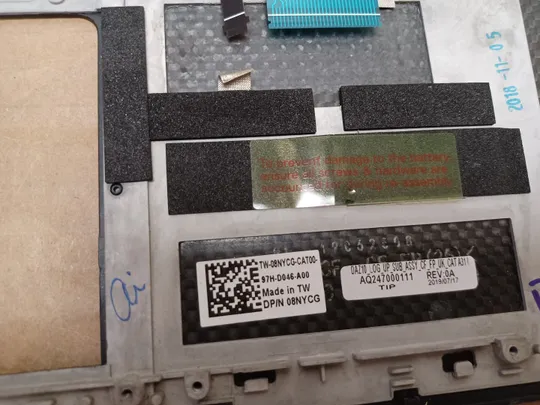 номер1055-3 Кришка панель палмрест 08NYCG AQ247000111 клавіатура робоча для Dell XPS 15 9575 2in1 топкейс Верхня панель палмрест cover-C оригінал в Україні