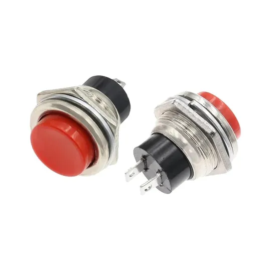 Кнопка DS-212, OFF-(ON), 2pin, 3A 250V, червона З аукціону