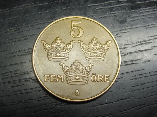 5 оре 1950 Швеція бронза Ціна