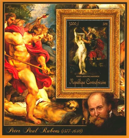 фото, ЦАР-Живопись- Рубенс -2011.Чистый  красивый Блок.MNH.