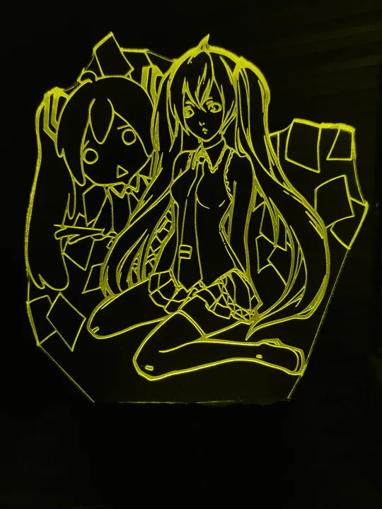 Акриловий світильник-нічник Хацуне Міку жовтий tty-n000901 Ціна