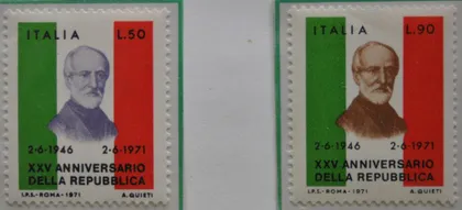 фото, Италия 25 лет республике 1971 MNH