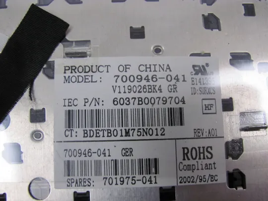 653-10 клавіатура робоча 6037B0079704 700946-041  для HP PROBOOK 6470B 6460B, 6465B, 6470B, 6475B оригінал Продаж