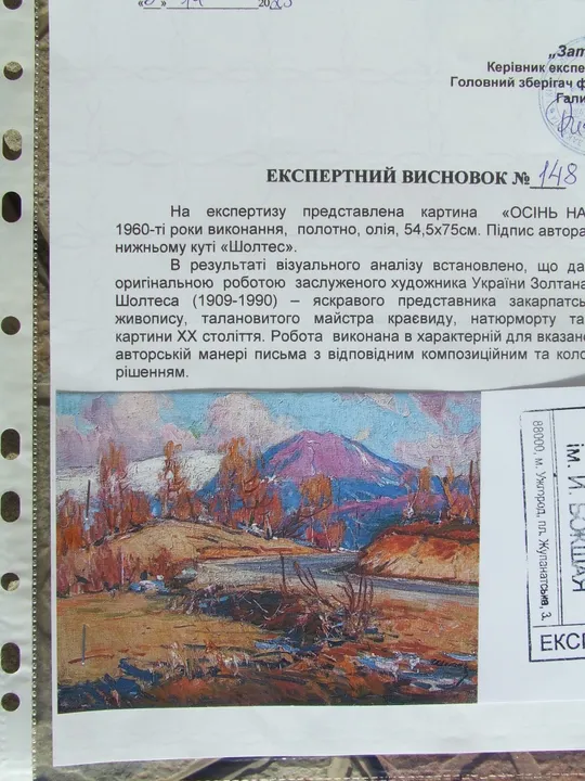 Нар.худ.Урср. Шолтес З. 1909-1990 рр. роз. 55х75 см. п.о. 1960 рр. закарпатська школа Ужгород . Недорого