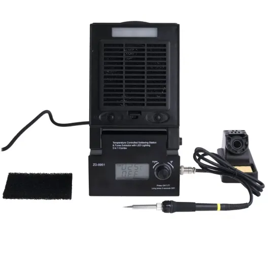 Паяльна станція з димопоглиначем, підсвічуванням і тримачем для паяльника ( ZD8951  ) З аукціону