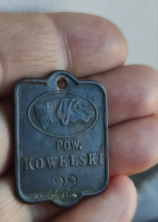 Антикварный собачий Жетон 1930-х годов довоенная Польша bd354. З аукціону