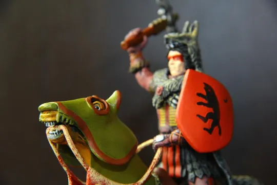 рыцарь воин с ударным молотом на коне  90-100мм PLASTOY Франция Інтернет-аукціон