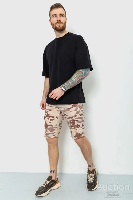 Купити Шорты мужские камуфляж, цвет бежевый, 157RP300-4