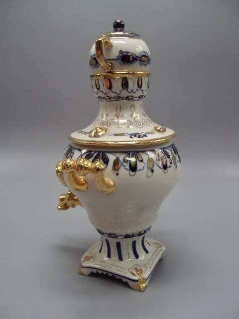 Фигура фарфор статуэтка Самовар и заварник Гжель высота 26 см №13685 З аукціону