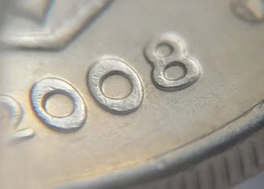 Купити (5798) 10 копійок 2008 здвоєння дати на аверсі, двійний удар (10 копеек 2008)