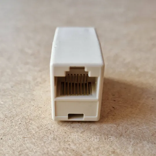 З'єднувач згонка RJ45 UTP 5e (8pin) подовжувач витої пари Бежевий З аукціону