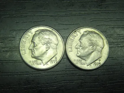 фото, 1 дайм 1995 США (два різновиди)