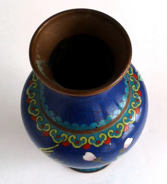 Колекційна антикварна ваза клуазоне Cloisonne мідь XIX століття З аукціону