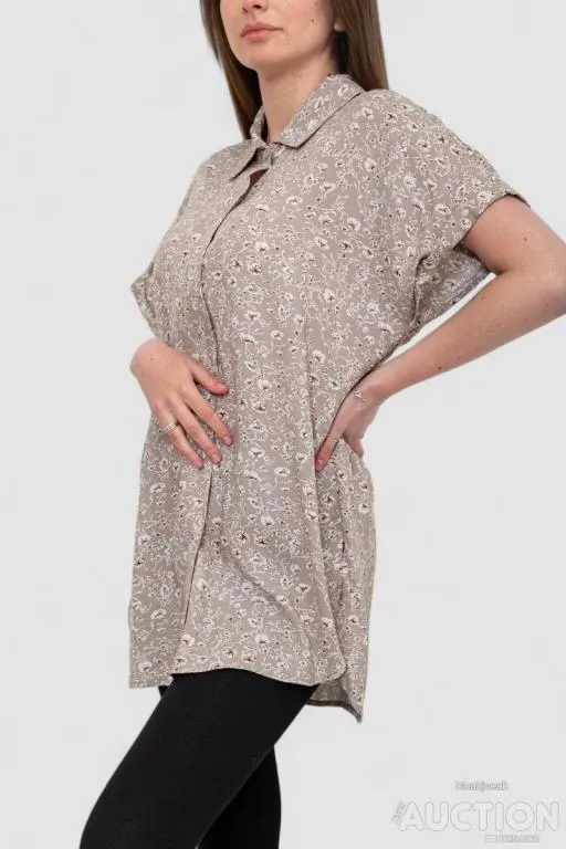 Рубашка женская штапель, цвет мокко, 102R5230-1 З аукціону
