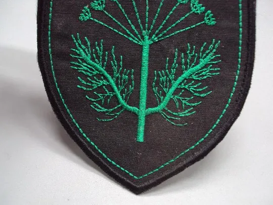 Купити Шеврон нашивка Укроп черно-зеленый термоапликация зонтик длина 11 см №14735с