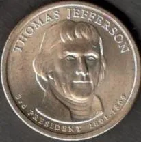 США 1 доллар 2007 г. ПРЕЗИДЕНТЫ США. ТОМАС ДЖЕФФЕРСОН (1801-1809). Тираж 203.61 млн. ИЗ РОЛЛА СОСТОЯНИЕ ИДЕАЛЬНОЕ. Ціна