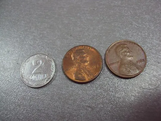 монета сша 1 цент 1982 лот 2 шт №9184 Ціна