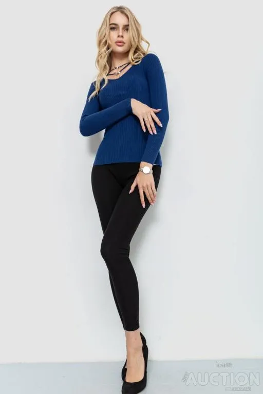 Купити Кофта женская в рубчик, цвет синий, 204R037