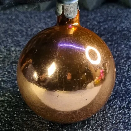 фото, Елочная игрушка «ретро шар с медным блеском» (ссср)