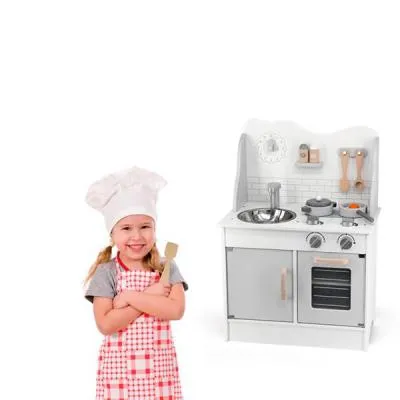 Игровой набор Viga Toys кухня из дерева с аксессуарами PolarB серая (44049) З аукціону