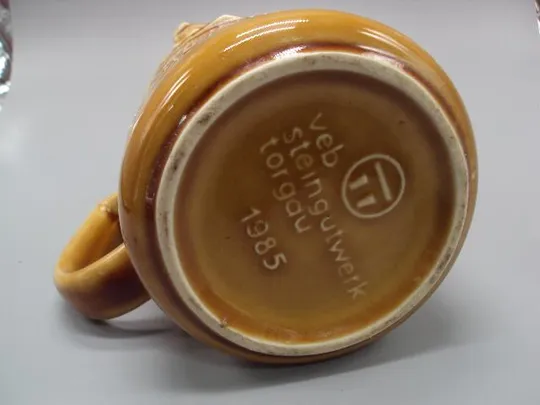 Пивной бокал керамика Германия кружка для пива veb steingut werk torgau 1985 размер 15 х 9,5 см №23 Характеристики