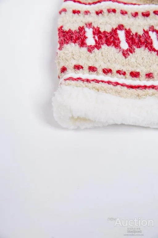 Купити Детская шапка, бежево-красного цвета с узором, 167R7781