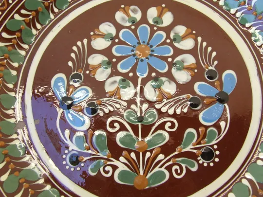 Керамика тарелка раз. 29 см. 1960 гг. Виноградовский зд.Керамики Гуцульский мотив. Закарпатской обл Де купити