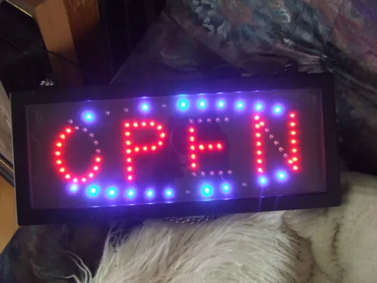 Світодіодна вивіска опен -відкрито роз. 41х17 см. Ціна