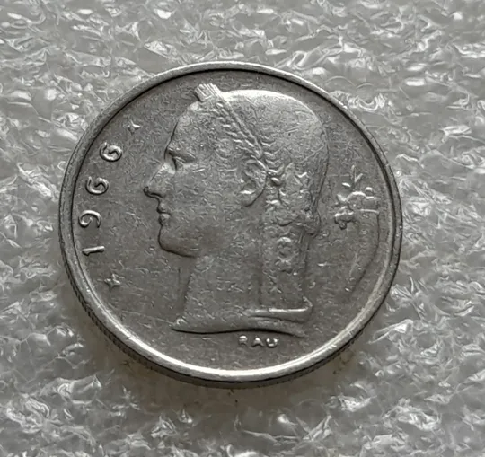 (5615) 1 франк 1966 Бельгія (Бельгия) легенда голландською 'BELGIË' Ціна