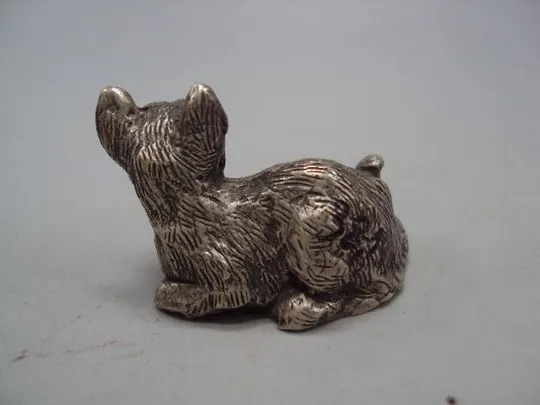 Фигура миниатюра статуэтка кот котик лежит кошка серебро 925 проба вес 38,23 г высота 2,9 см №14420 Недорого