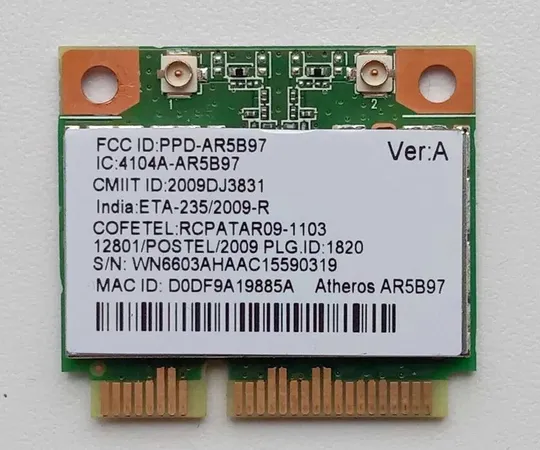 Wi-fi 4 модуль Atheros AR5B97 802.11 b/g/n 300 Mbit/s для ноута б/у Ціна
