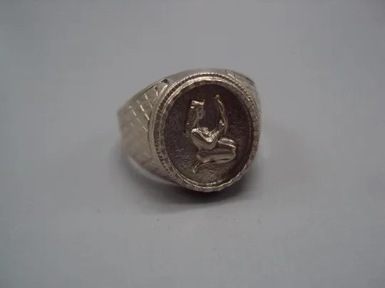 Мужское кольцо перстень печатка Дева зодиак серебро 925 проба вес 5,45 г 19 размер новое №14399 Ціна