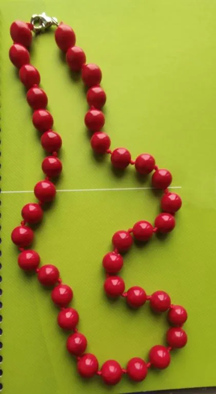 Красивые бусы настоящий коралл 45 см длина, 10 мм диаметр nk233 Ціна