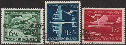 фото, 1944 - Рейх - 25 років авіапошти Mi.866-68 _6,0 €