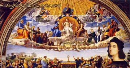 фото, ЦАР-Живопись- Рафаэль -2011.Чистый  красивый Блок.MNH.