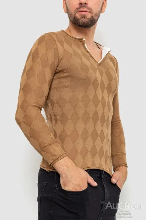 Свитер мужской, цвет коричневый, 235R2010 З аукціону