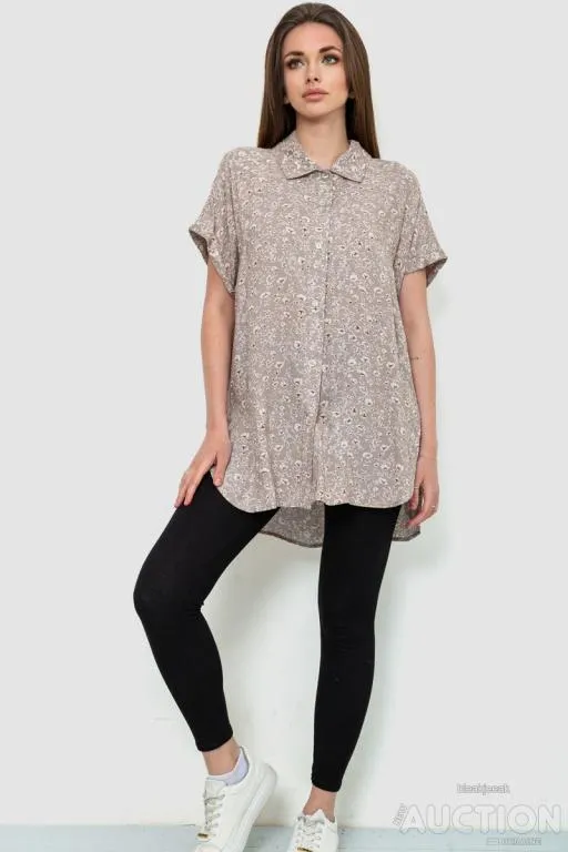 Купити Рубашка женская штапель, цвет мокко, 102R5230-1