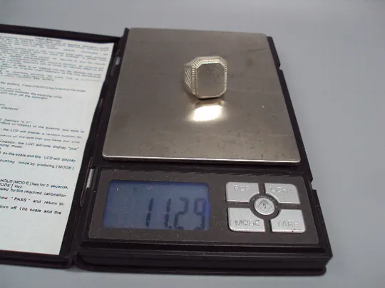 Кольцо перстень прямоугольник печатка серебро Украина вес 11,29 г 21-21,5 размер 21х18,5х15мм №15437 На торгах