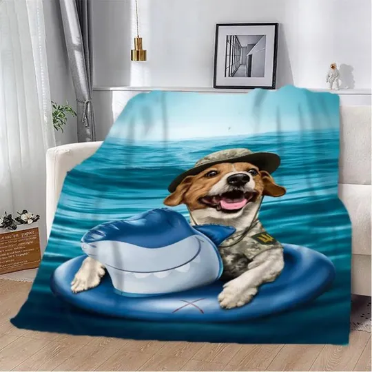 Плед патриотический 3D "Пес Патрон на морі" 2591_B 12118 135х160 см Ціна