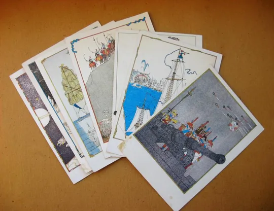 Приключения барона Мюнхаузена = набір листівок   1984 р. = худ.   Майофис  = 7 шт. == Ціна